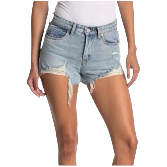 Blank NYC Pants - BlankNYC High-Waisted Distressed Cut-off Denim Jeans Shorts